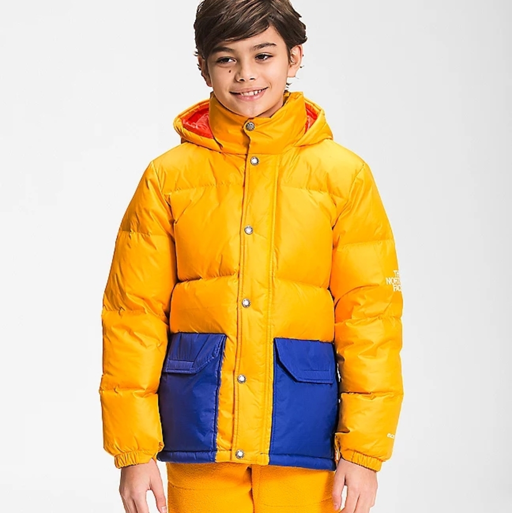 The North Face Yellow and Blue Puffer Jacket